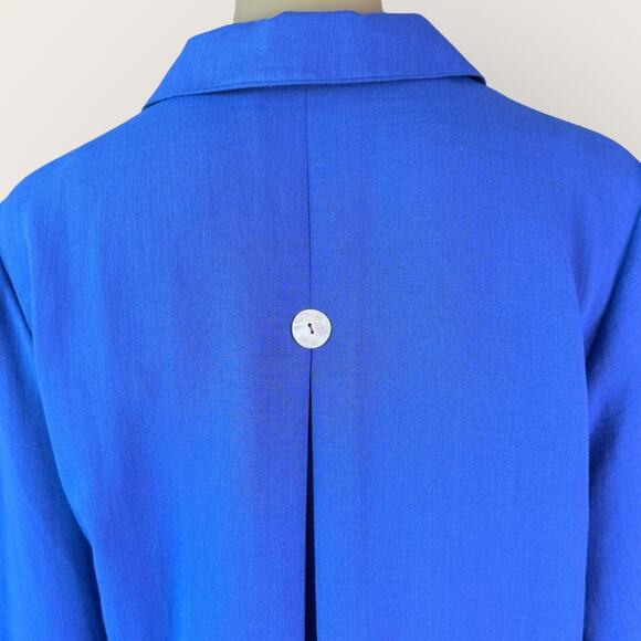 Fridaze Vintage 100% Linen 3/4 Sleeves Button Up Top Shirt Blouse Womens XL Blue - Picture 8 of 12